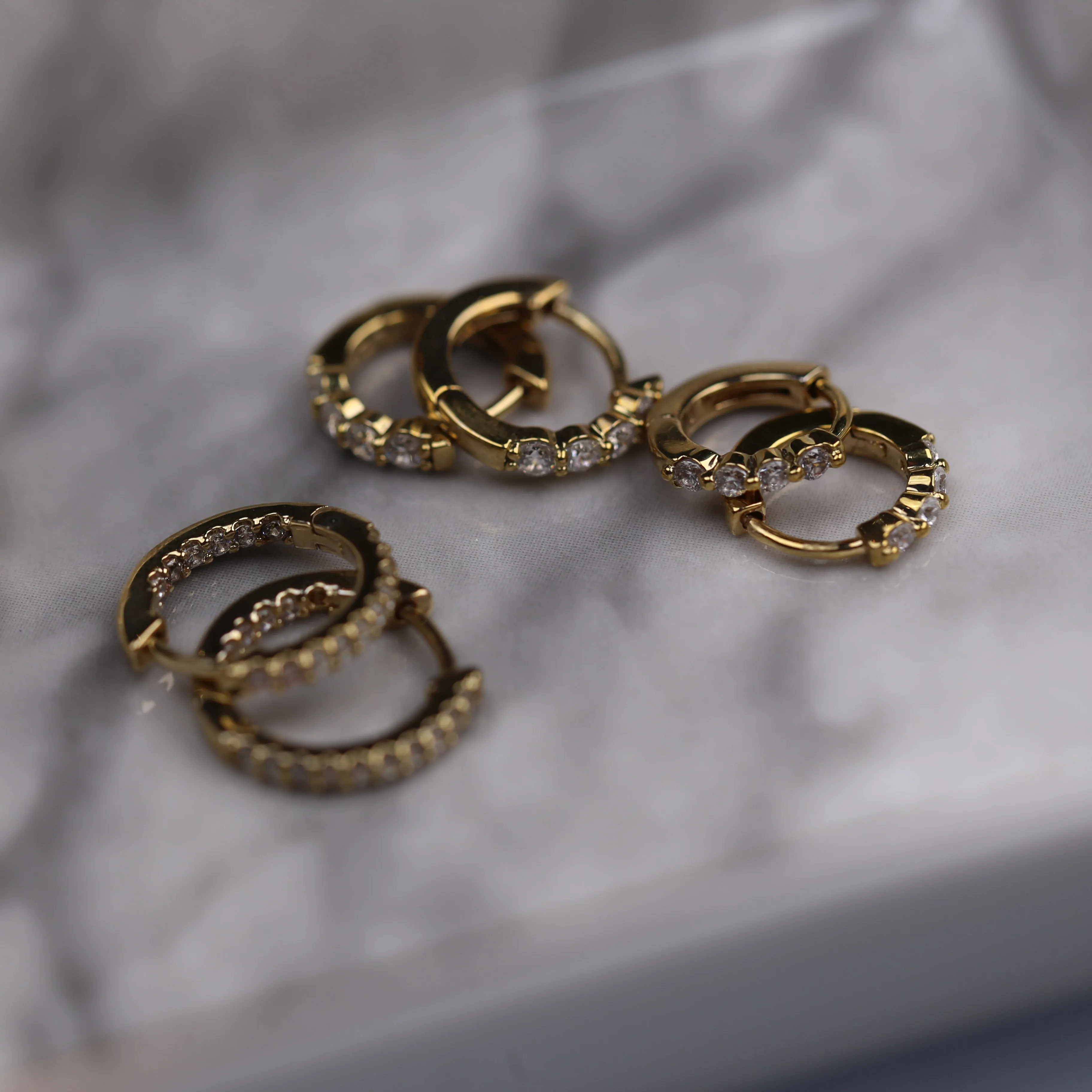 Zirconia Pave Hoop Earrings