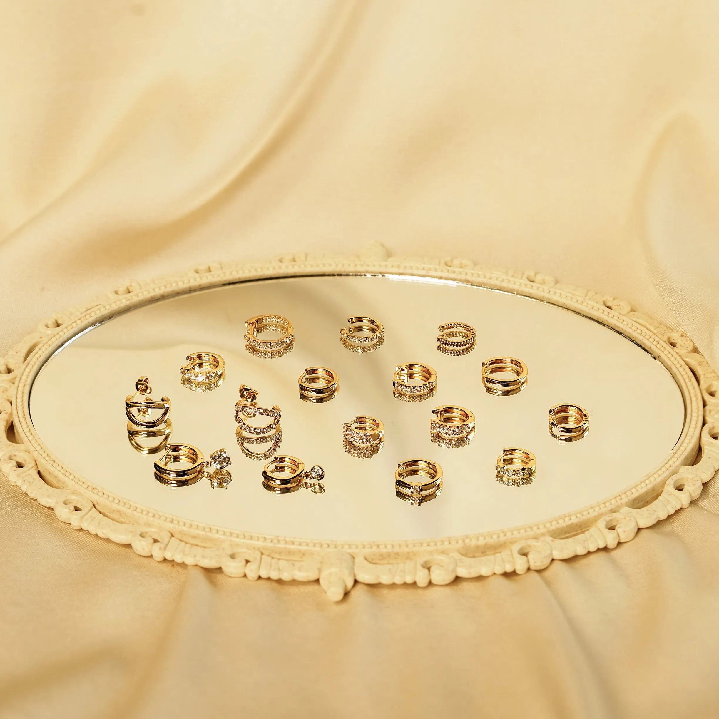 Zirconia Pave Hoop Earrings