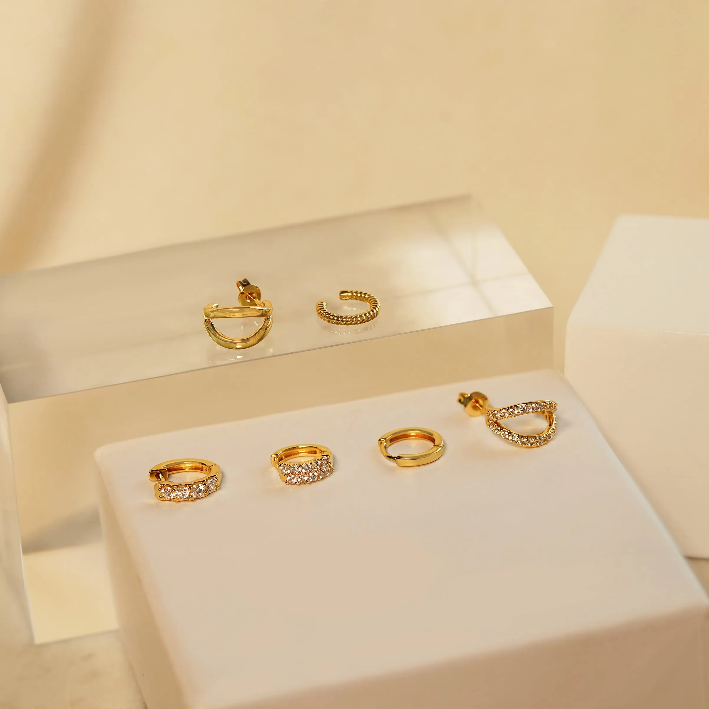 Zirconia Pave Hoop Earrings