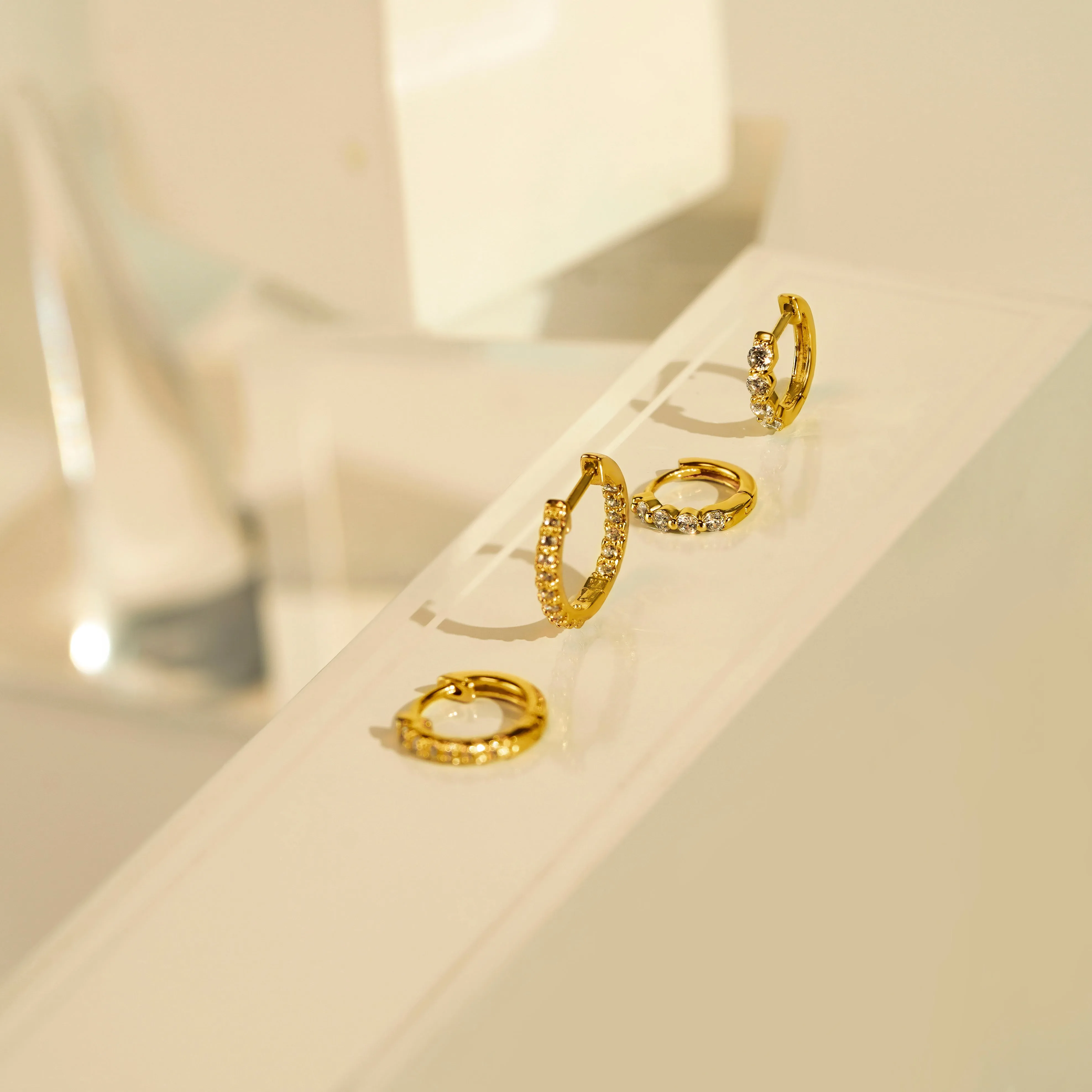Zirconia Pave Hoop Earrings
